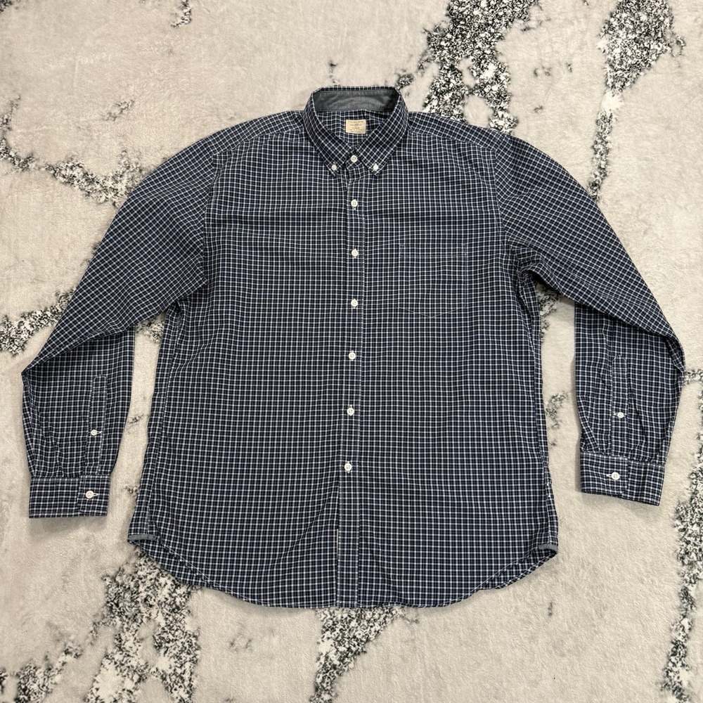 J. Crew Mauritius Plaid Button Up Shirt Mens Size XL Long Sleeve 100% Cotton